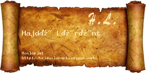 Hajdú Lóránt névjegykártya
